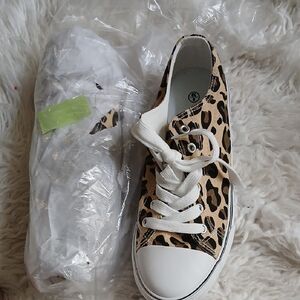 Leopard Print Canvas Sneakers